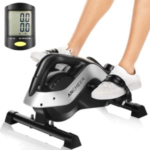 ANCHEER Pedal Exerciser, Under Desk Cycle Mini Exercise Bike for Leg and Arm Exercise with LCD Monitor