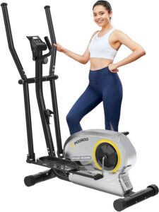 Pooboo Elliptical Trainer Magnetic Elliptical Machines for Home Use Portable Elliptical Trainer with Pulse Rate and LCD Monitor