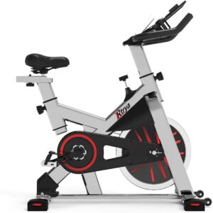 TRYA Indoor Exercise Bike Stationary, Belt Drive Cycling Bikes with Ipad Mount and LCD Monitor for Home Workout Bike Training, 35 Lbs Flywheel